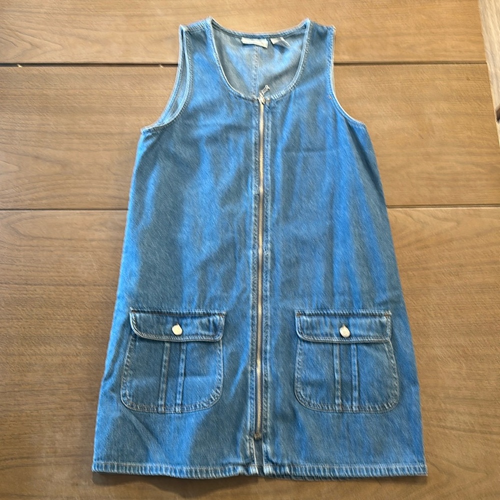 90s vintage kathy ireland jean mini dress - blue denim - size m